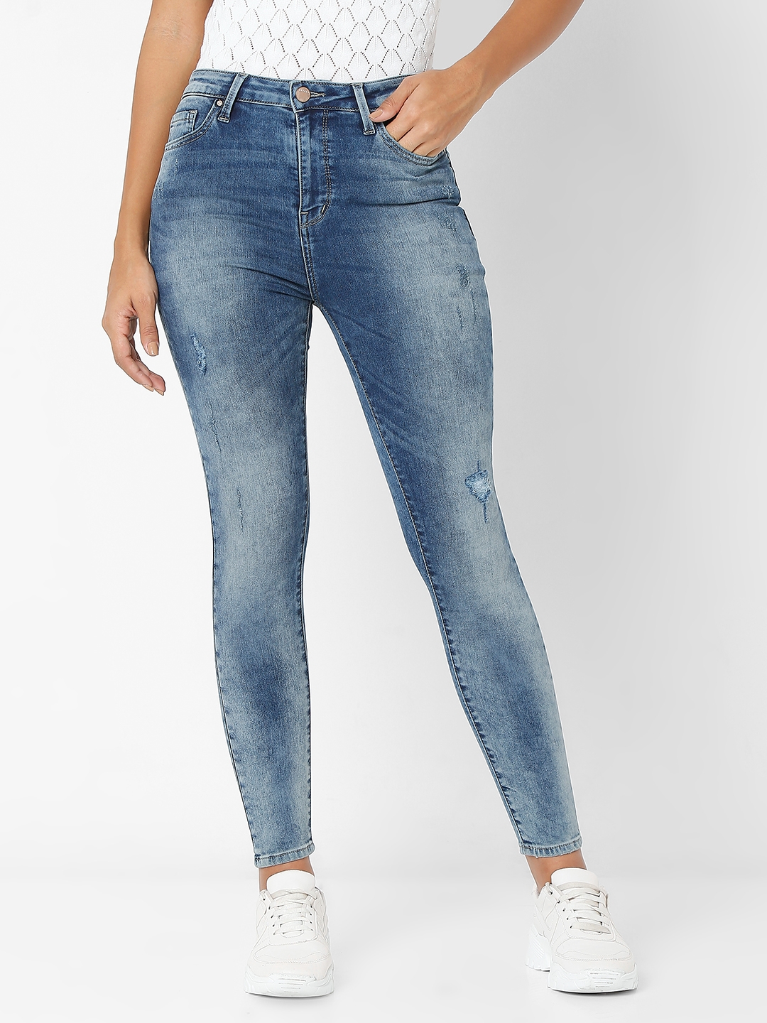 Spykar Blue Cotton Women Jeans (ALEXA)