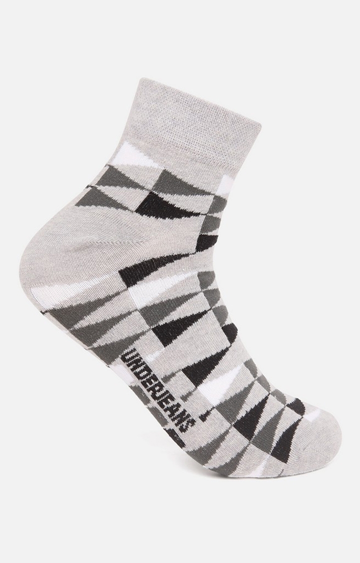Underjeans By Spykar Men Grey Ankle Length (Non Terry) Single Pair Of Socks