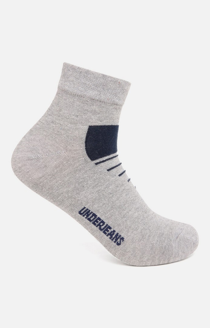 Underjeans By Spykar Men Grey Ankle Length (Non Terry) Single Pair Of Socks