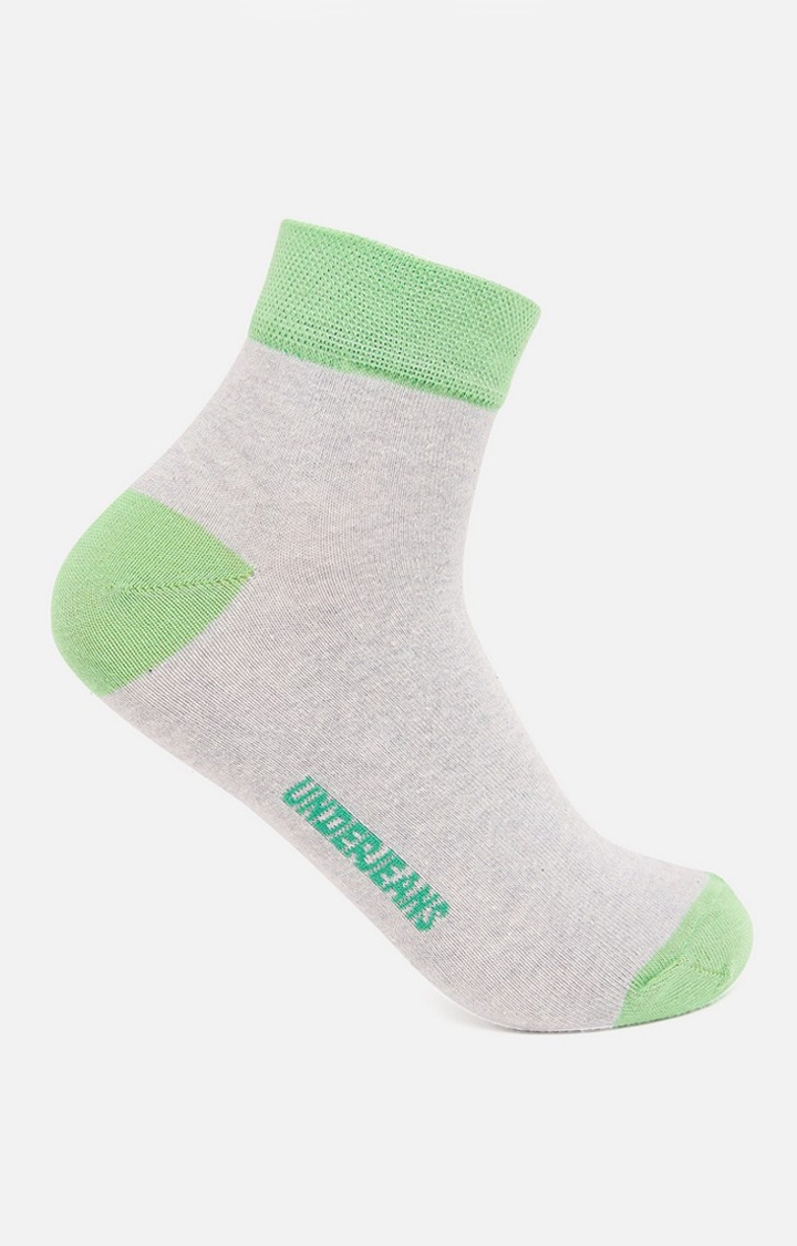 Spykar | Underjeans By Spykar Men Grey/Green Ankle Length (Non Terry) Single Pair Of Socks