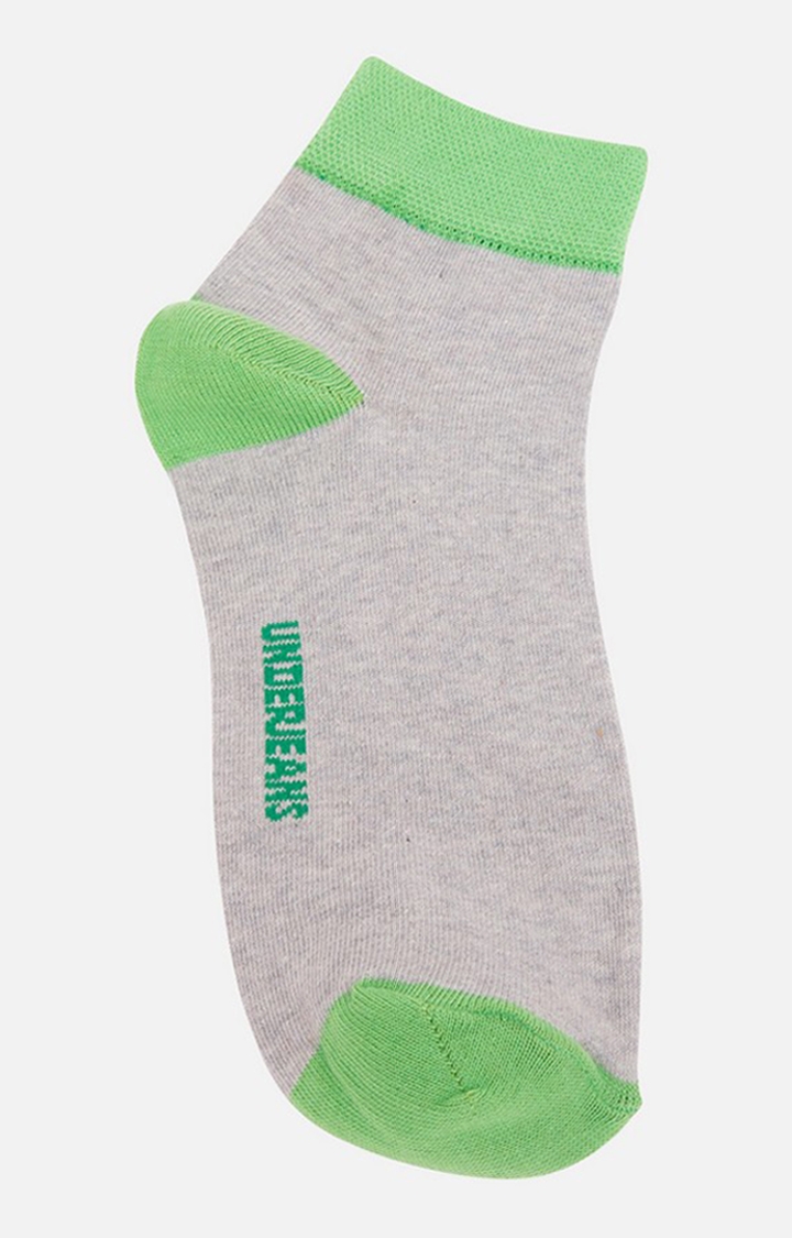 Underjeans By Spykar Men Grey/Green Ankle Length (Non Terry) Single Pair Of Socks