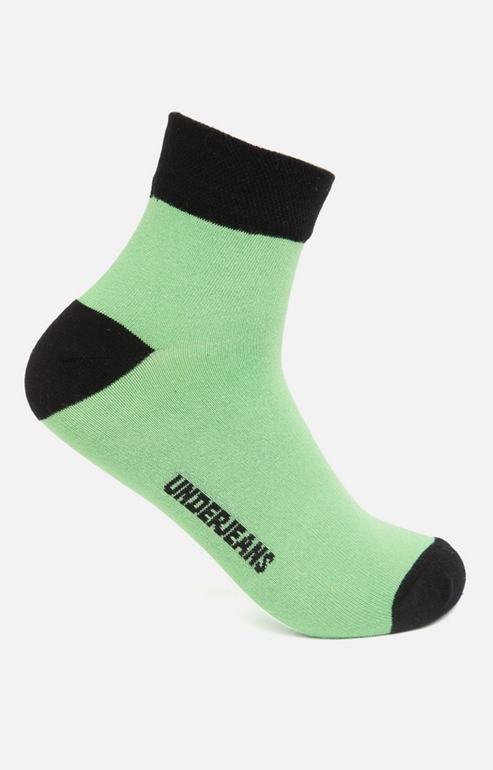 Spykar | Underjeans By Spykar Men Green/Black Ankle Length (Non Terry) Single Pair Of Socks