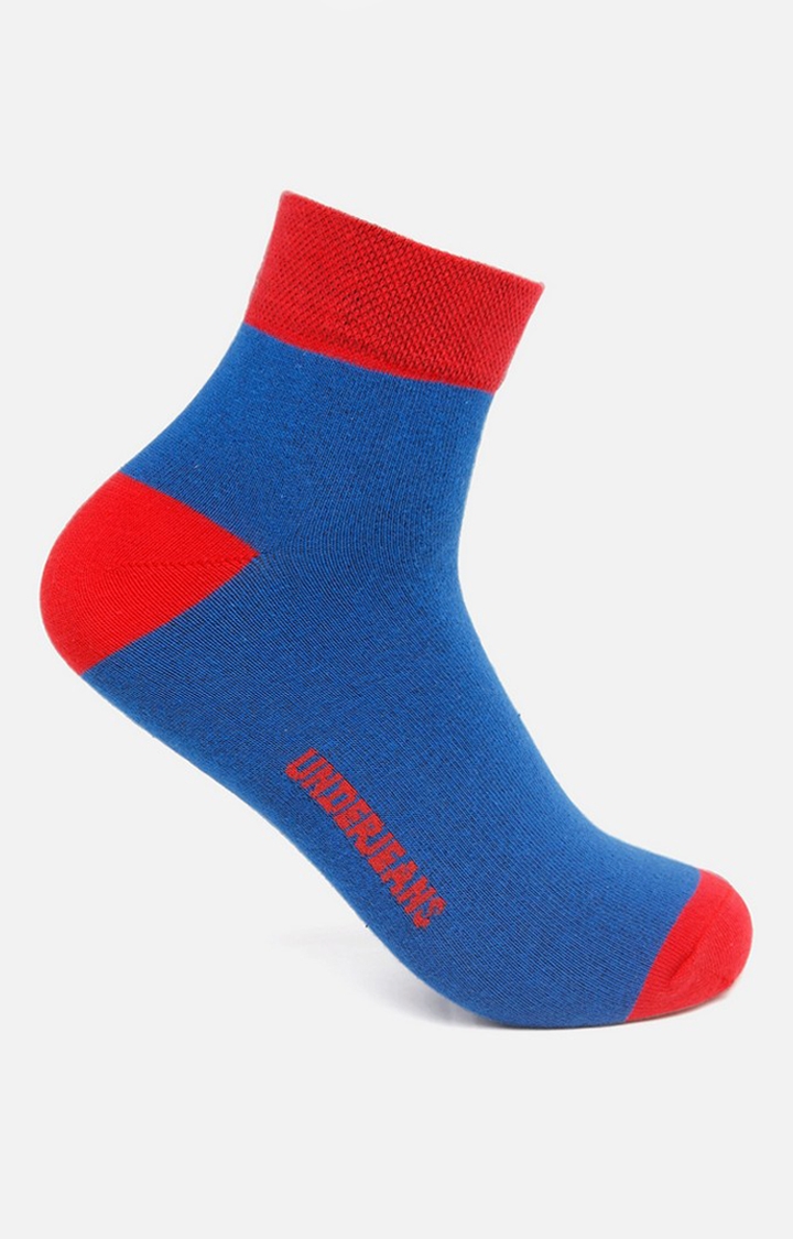 Spykar | Underjeans By Spykar Men Blue/Red Ankle Length (Non Terry) Single Pair Of Socks
