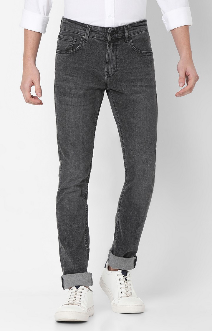Spykar | Spykar Black Straight Fit Jeans For Men's