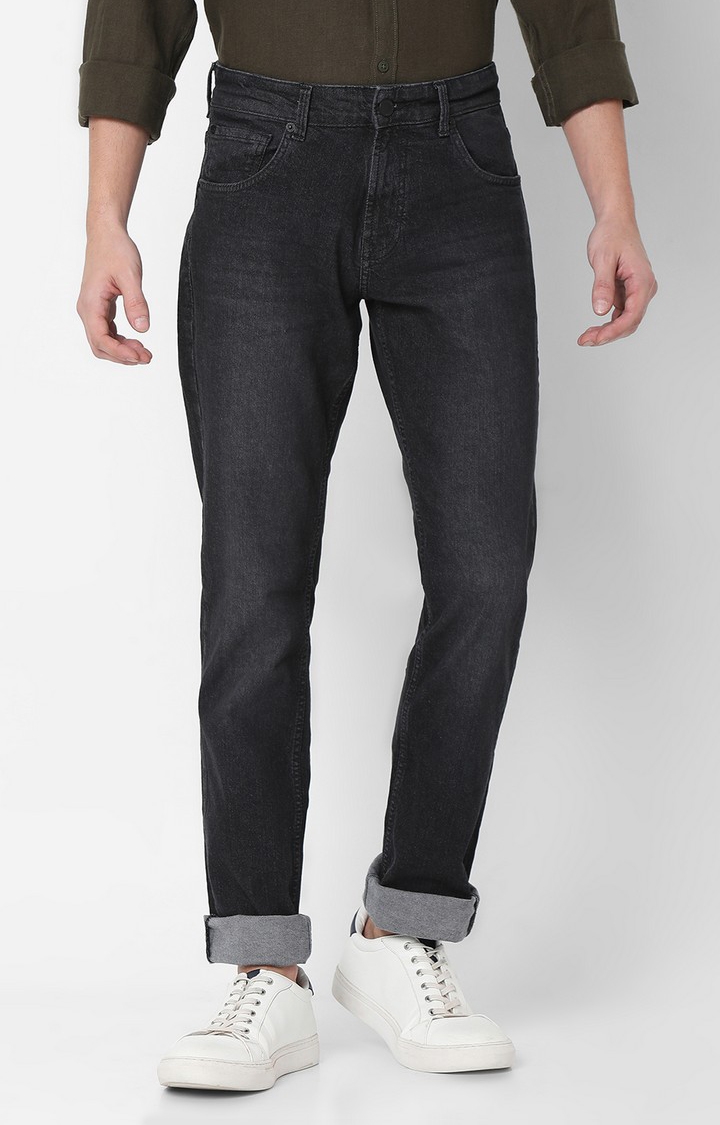 Spykar | Spykar Black Straight Fit Jeans For Men's