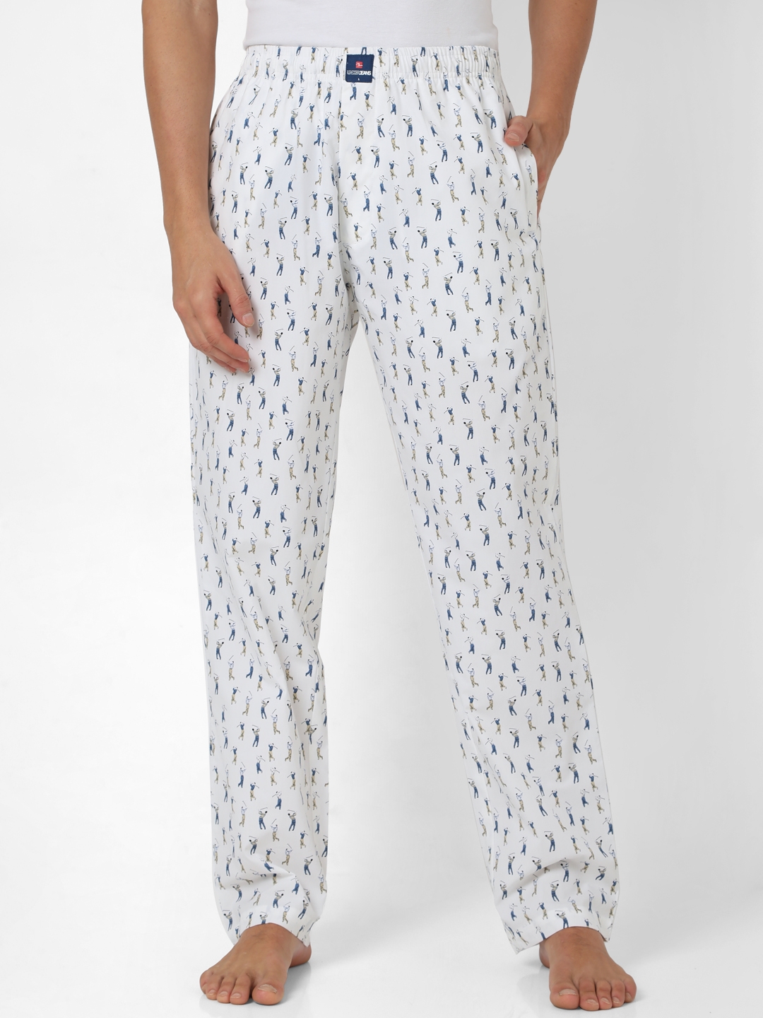 Spykar | Underjeans by Spykar White Cotton Regular Fit Men Pyjamas