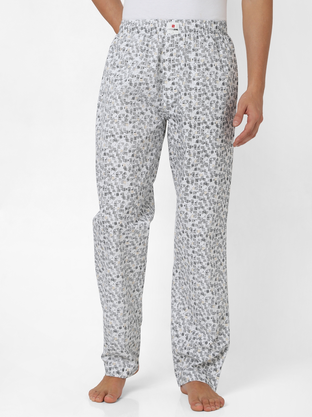 Spykar | Underjeans by Spykar White Cotton Regular Fit Men Pyjamas