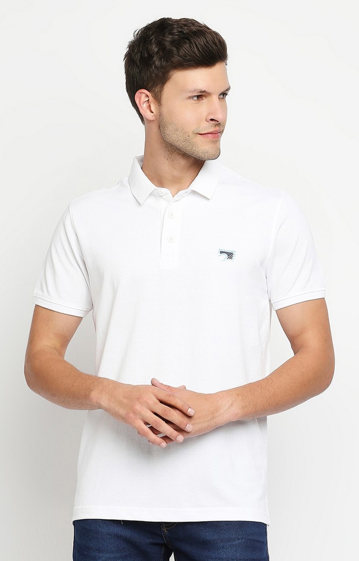 spykar | Spykar White Cotton Printed Half Sleeve T-Shirt