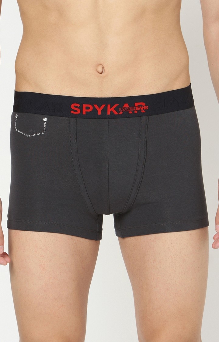 Spykar | Underjeans By Spykar Men Grey Cotton Blend Trunk 