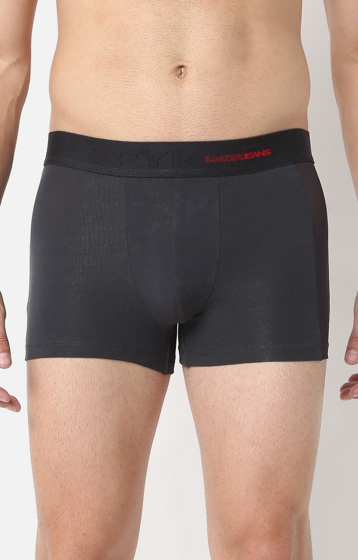 Underjeans By Spykar Grey Cotton Trunk For Mens
