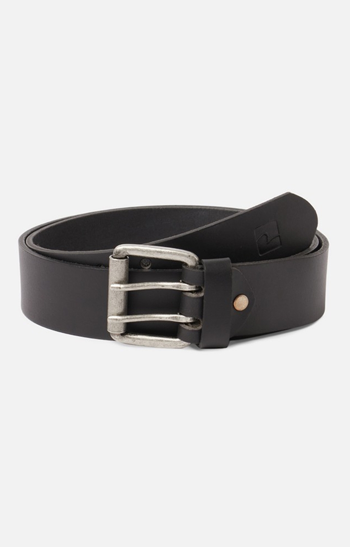 Spykar Black Genuine Leather Belt
