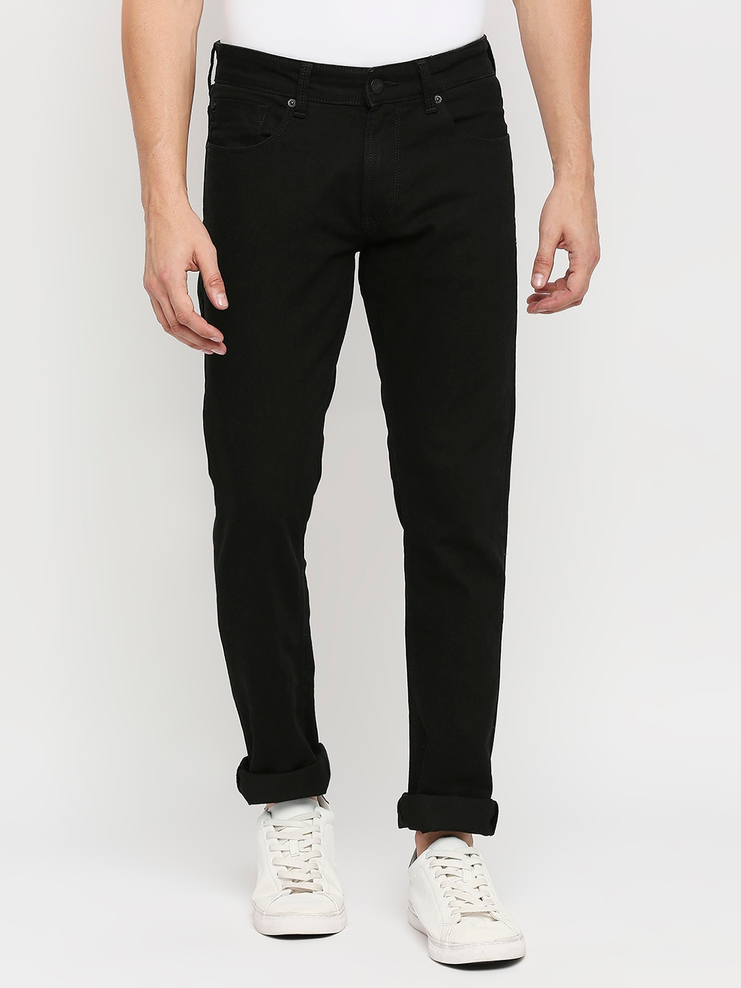 Spykar | Spykar Black Regular Length Regular Length Jeans For Men