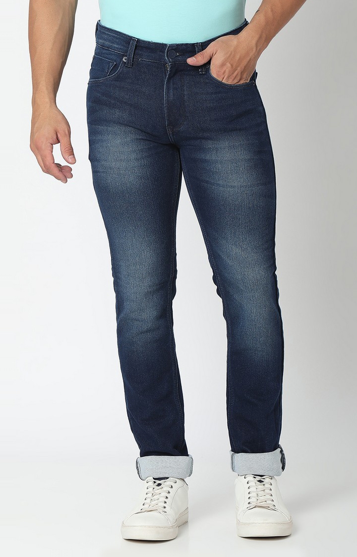 Spykar | Spykar Men Blue Regular Fit Narrow Length Jeans (Rover)