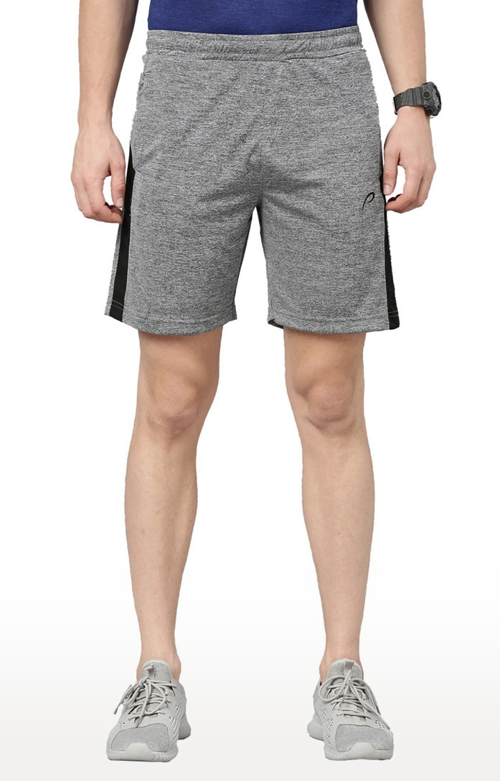 Proline | Men's Grey Polyester Melange Activewear Shorts