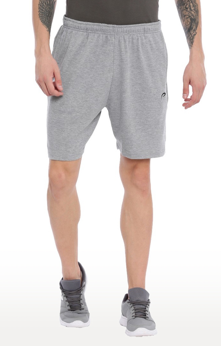 Men's Grey Cotton Activewear Shorts