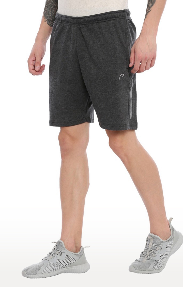 Men's Grey Cotton Activewear Shorts