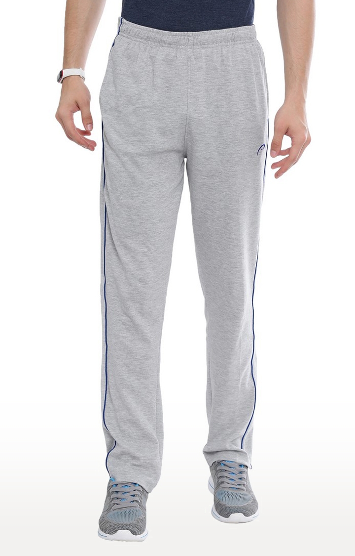 Men's Grey Cotton Blend Trackpants