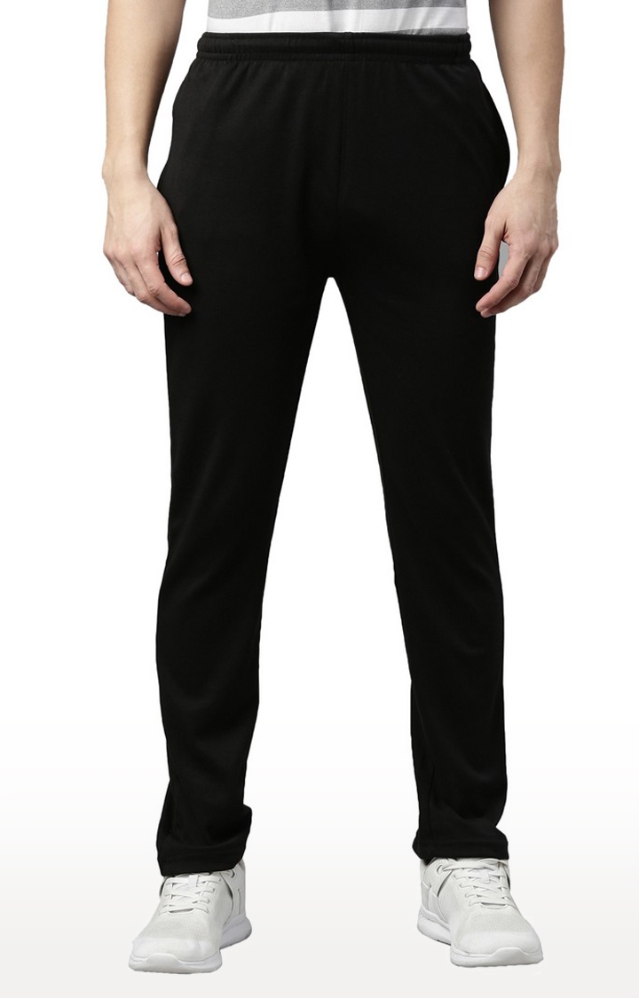 Proline | Men's Black Cotton Solid Trackpants