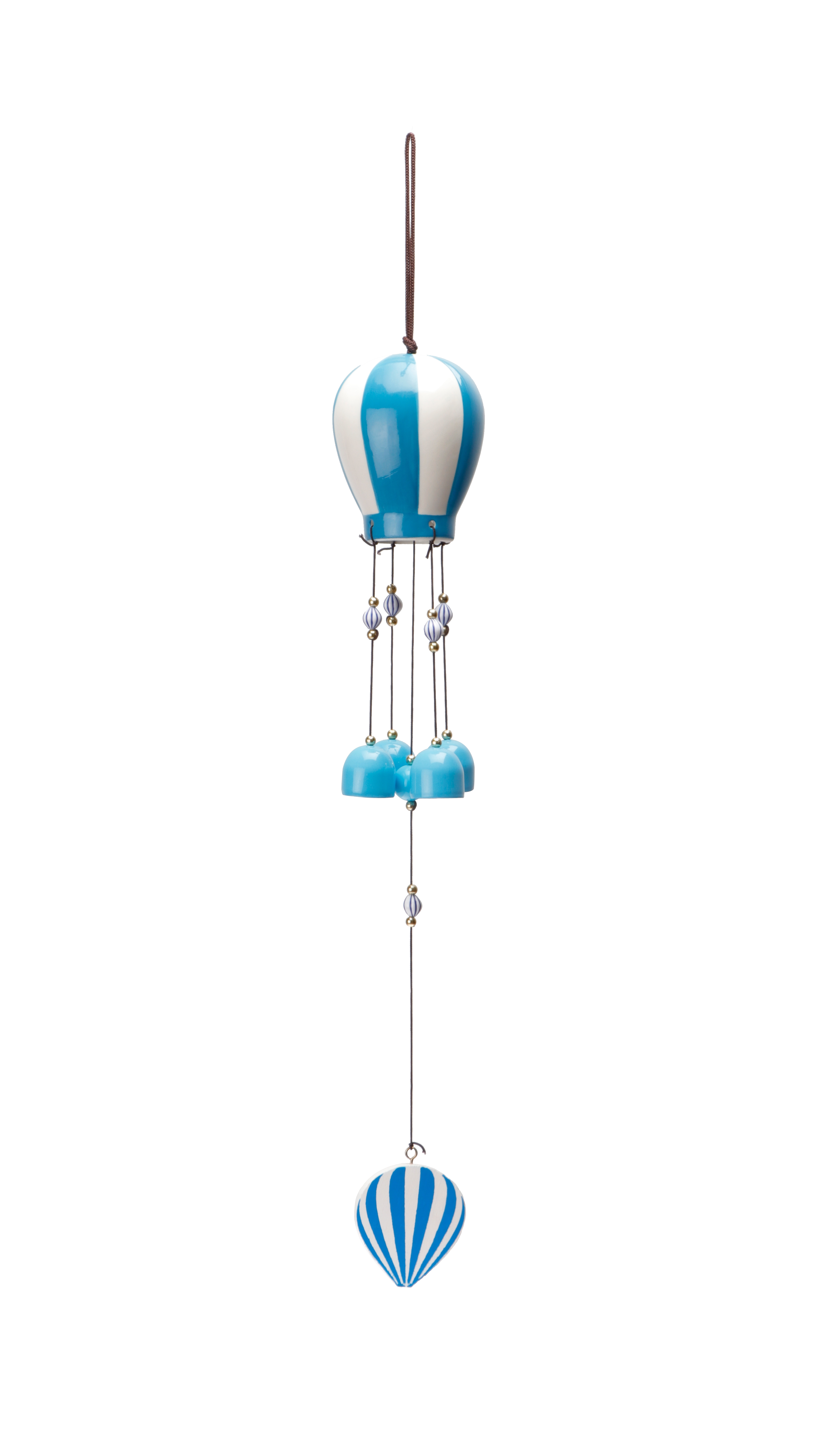 Archies | Archies Ceramic Musical Wind Chimes with 4 Bells I Door Hanger I Wall windchain I Door Wind Chain 40CM Blue