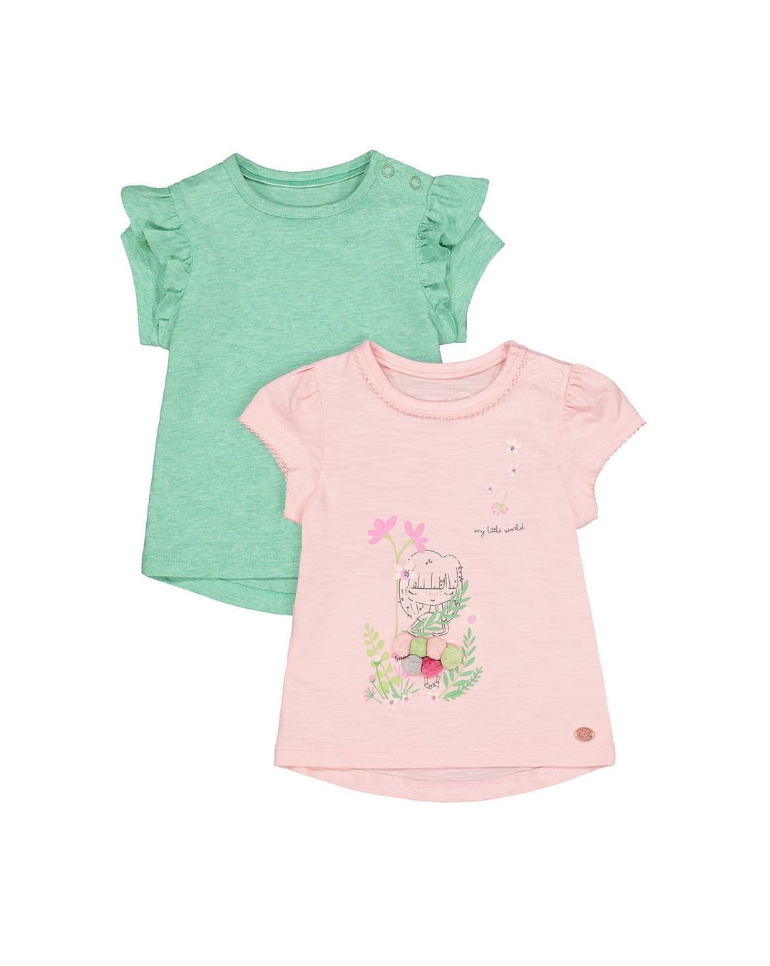 Mothercare | Green & Pink Printed Top - Pack of 2