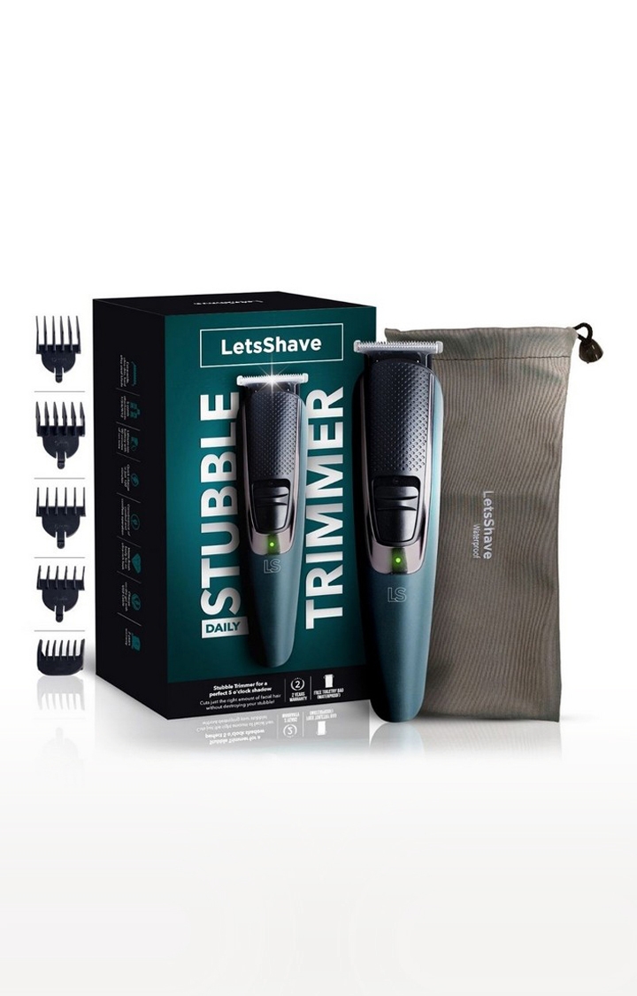 LetsShave | Daily Beard STUBBLE TRIMMER with 6 Guide Combs, T-Shaped Head & Li-ion BATTERY Runtime: 90 min Trimmer for Men