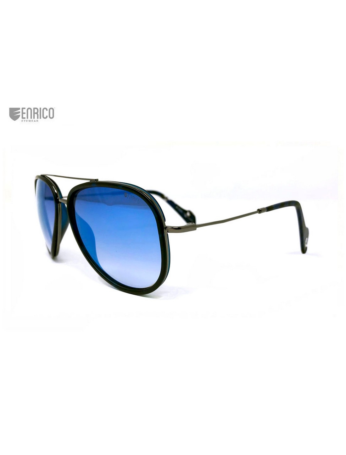 ENRICO | Enrico Aviacus Uv Protected & Polarized Aviator Sunglasses For Men ( Lens - Mirrored | Frame - Blue)