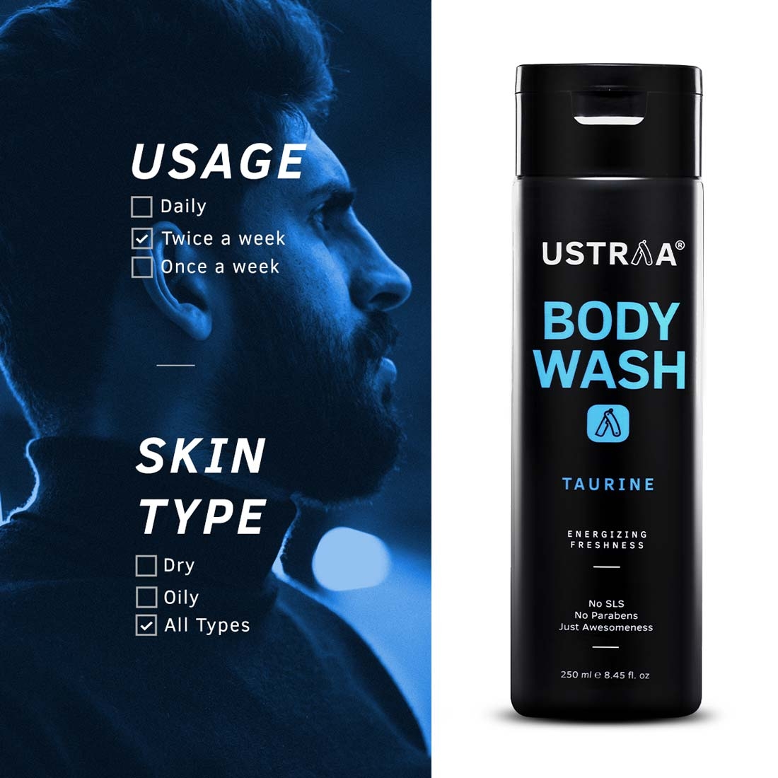 Ustraa | Ustraa Body Wash-Taurine 250 ml (Pack Of 2) 4