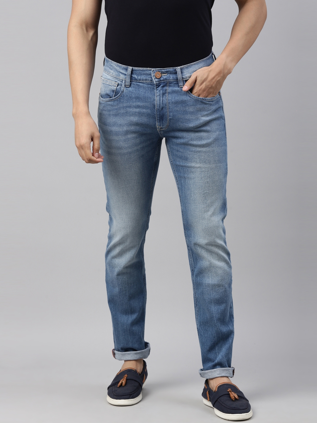 American Bull | American Bull Mens Solid Full length Denim Jeans