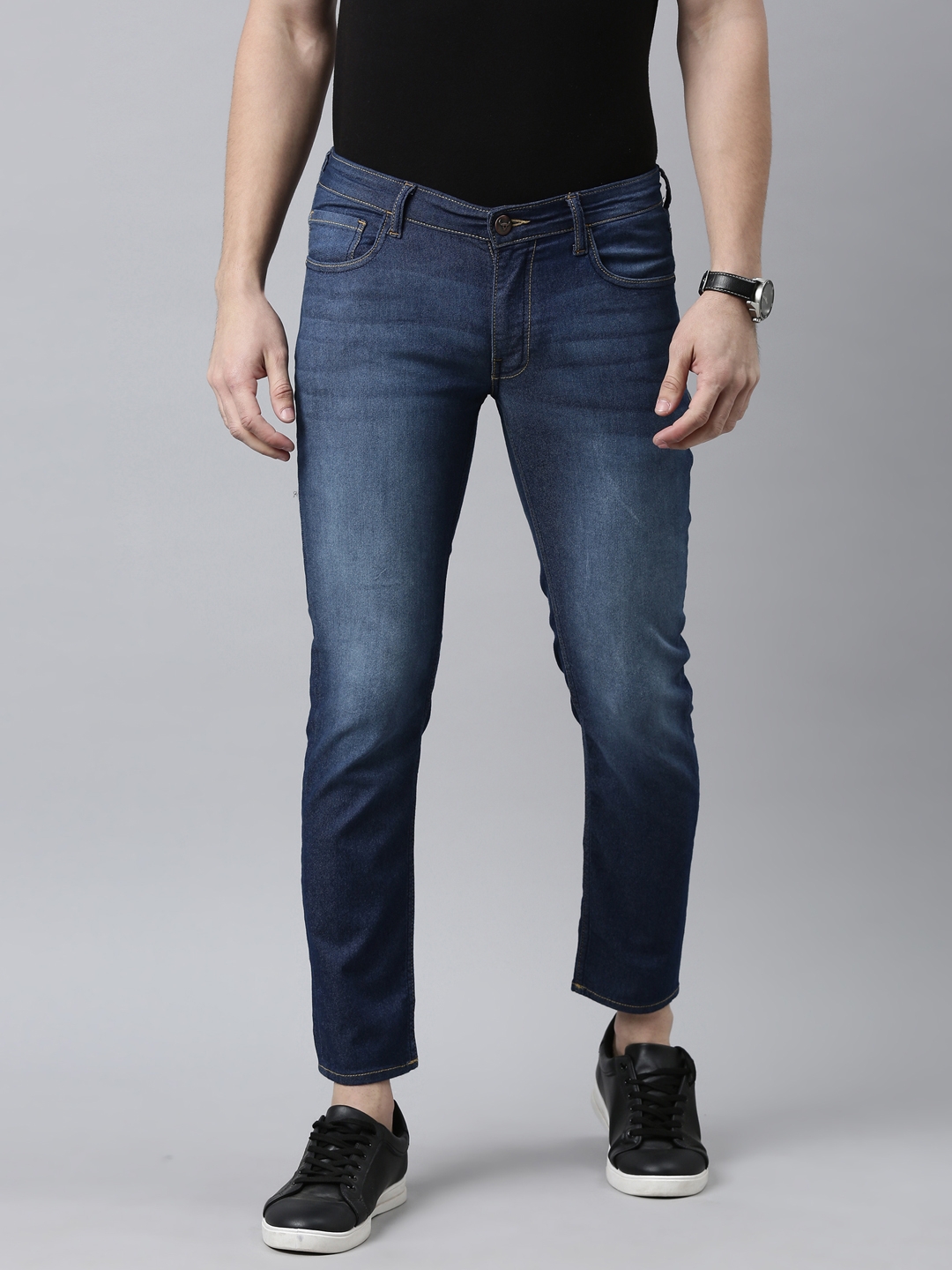 American Bull | American Bull Mens Solid Ankle Length Denim Jeans