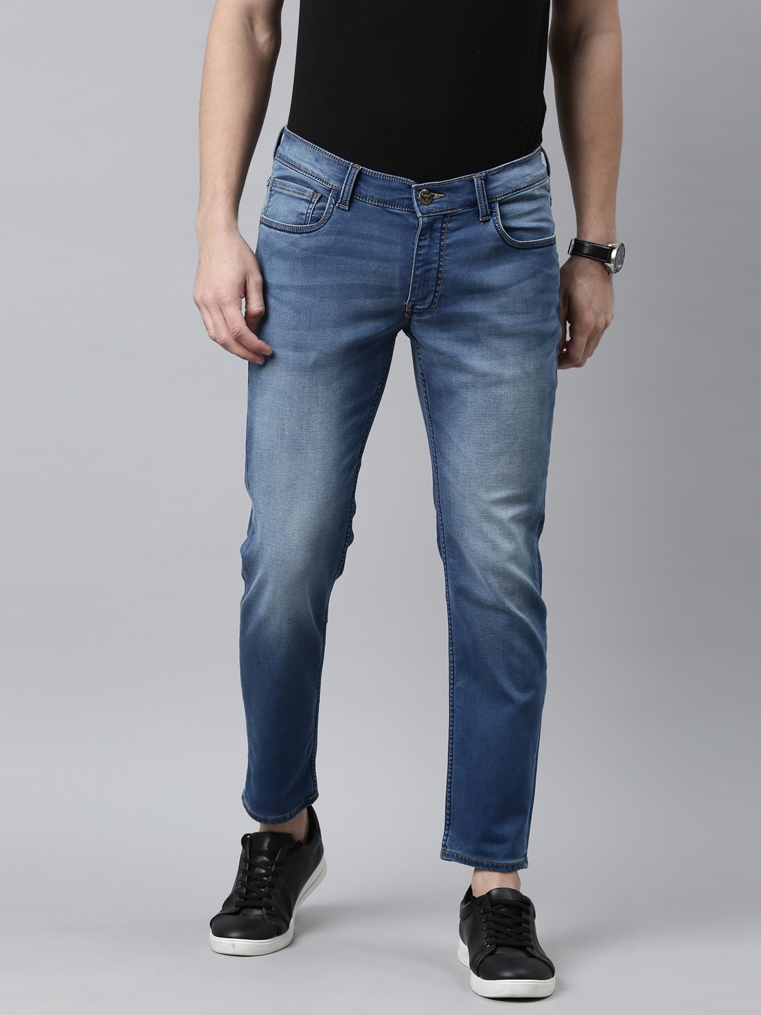 American Bull | American Bull Mens Solid Ankle Length Denim Jeans