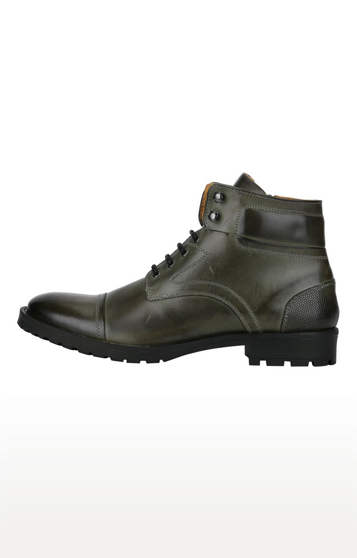 Del Mondo Genuine Leather Grey Colour Oxford Lace Up Boots For Mens
