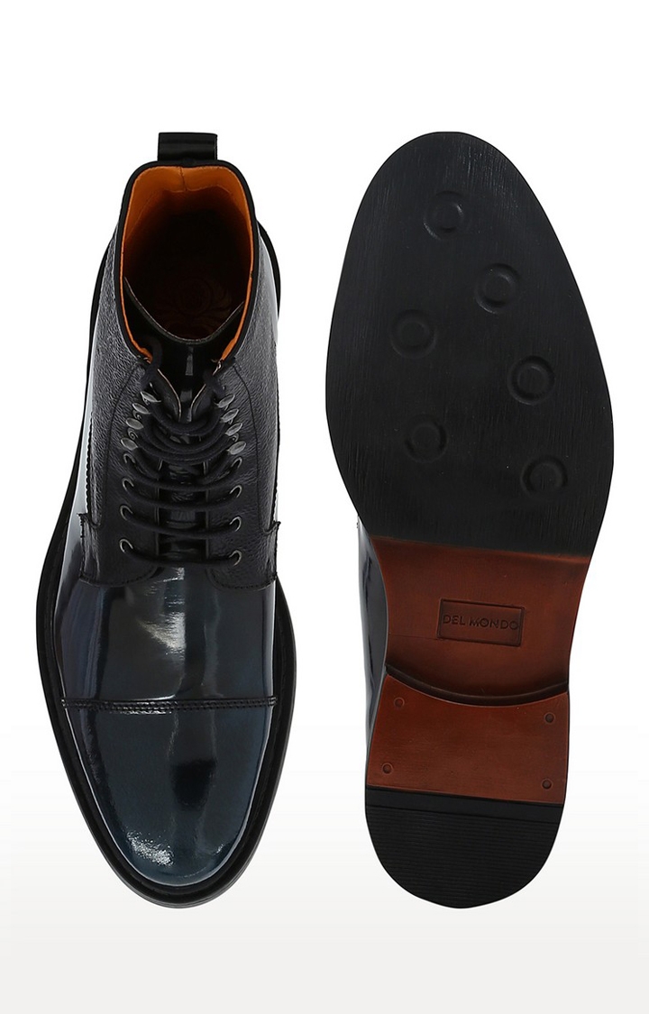 DEL MONDO | Del Mondo Genuine Leather Black & Red Brown Colour Oxford Lace Up Boots For Mens 5