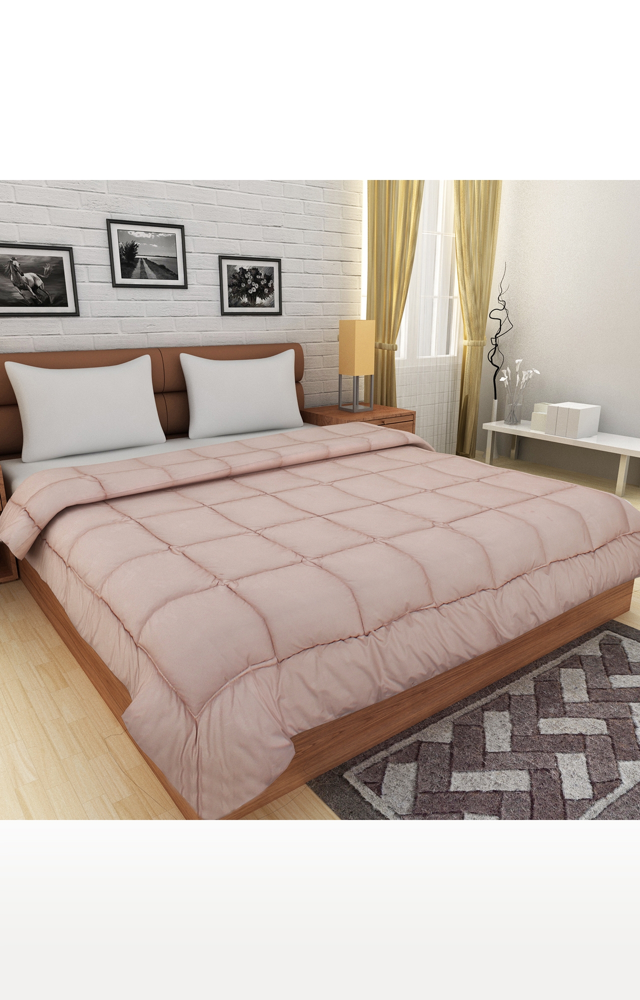 Sita Fabrics | Sita Fabrics Microfiber Light Weight Super Soft Double Bed Premium AC Comforter| Brown| 100 GSM - (90x100 Inches)