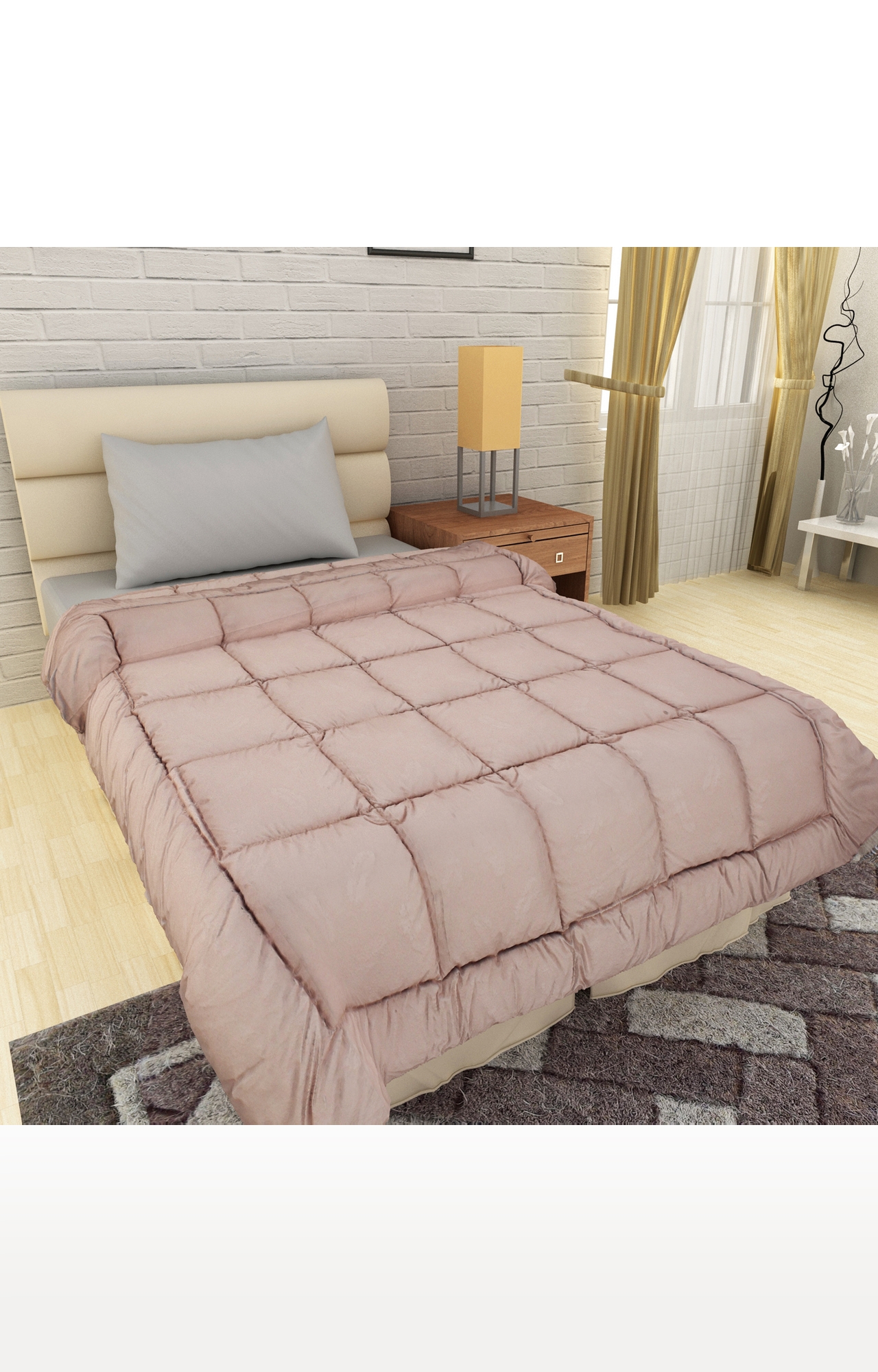Sita Fabrics | Sita Fabrics Microfiber Light Weight Super Soft Single Bed Premium AC Comforter| Brown| 100 GSM - (60x90 Inches)