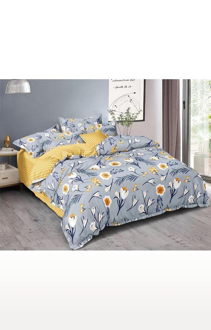 Sita Fabrics | Sita Fabrics Microfiber King Size Double Bed Ac Quilts/Comforter with Bedsheet and 2 Pillow Cover | 220 Thread Count - (90x100 Inches)