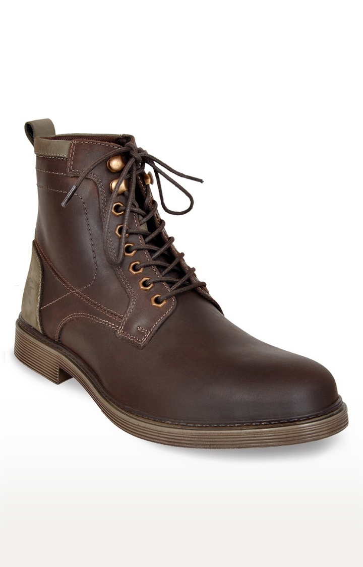 Allen Cooper | Allen Cooper Brown Leather Boots For Men