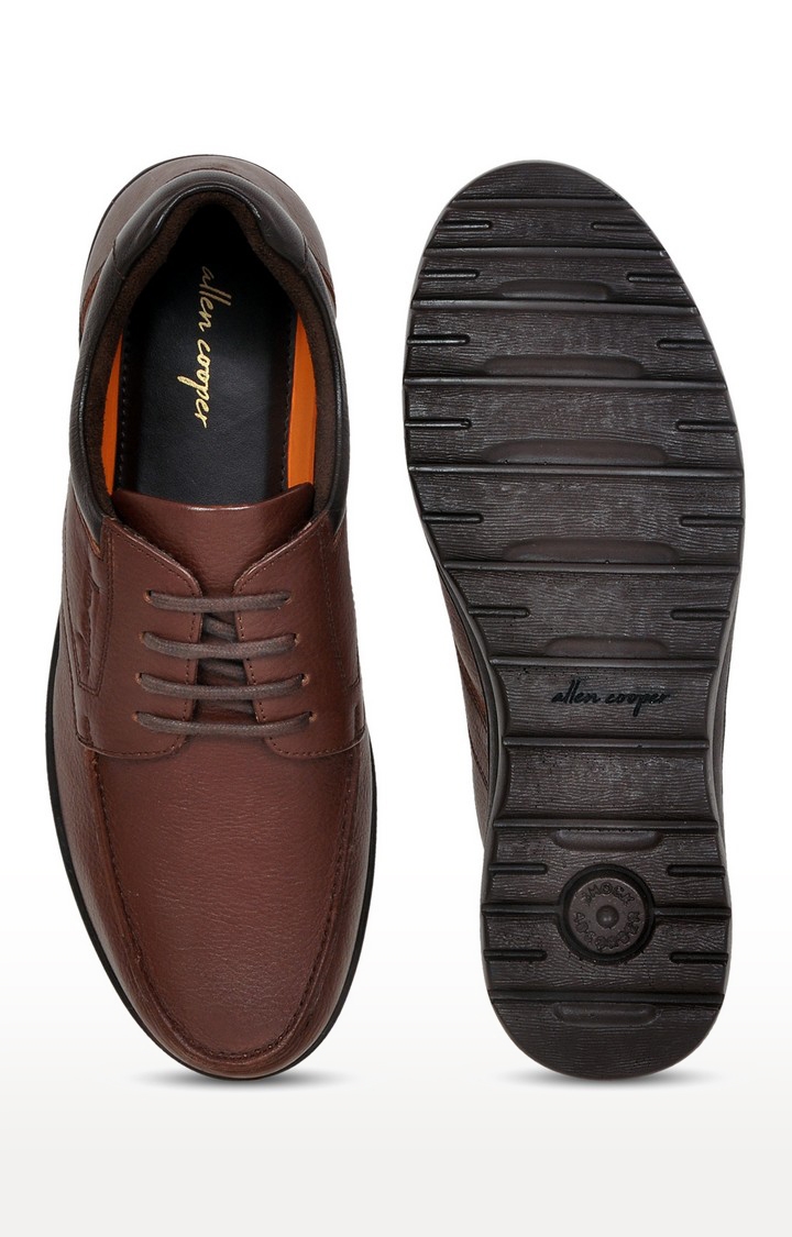 Allen Cooper Brown Casual Lace-Up For Men 