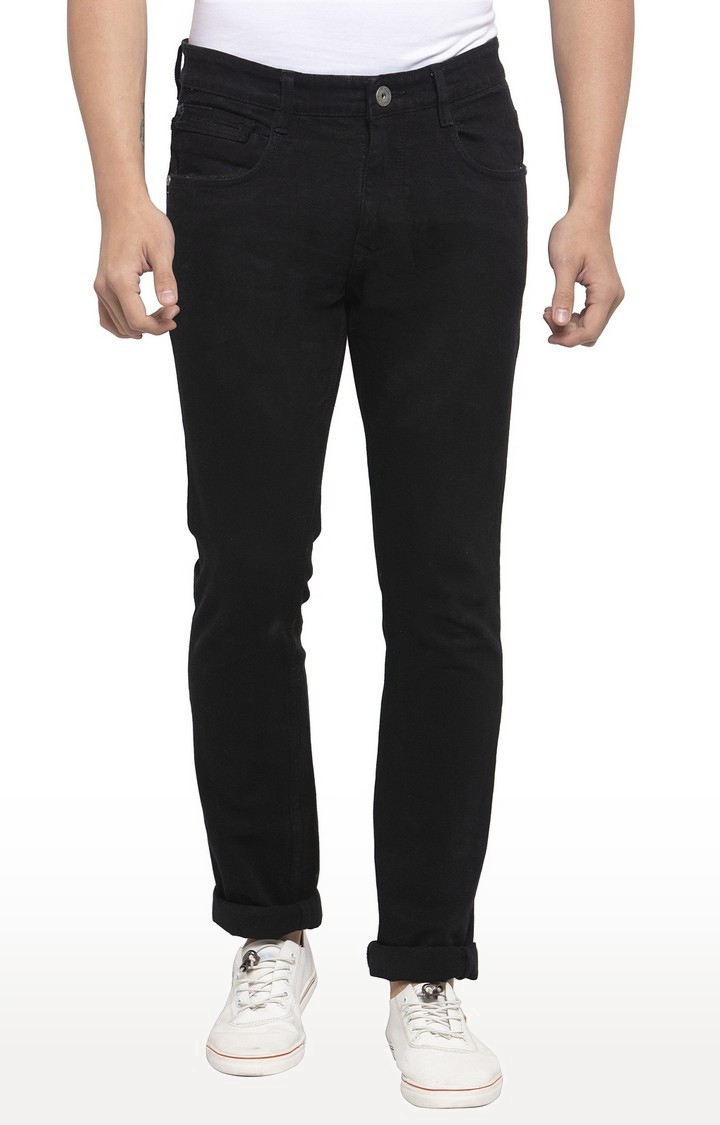 Allen Cooper Black Denim Slim Fit Jeans for Men 