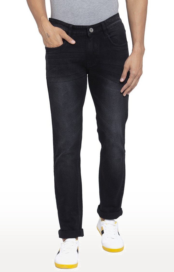 Allen Cooper Black Denim Slim Fit Jeans for Men