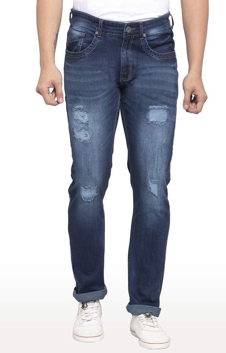 Allen Cooper Blue Denim Slim Fit Jeans for Men 