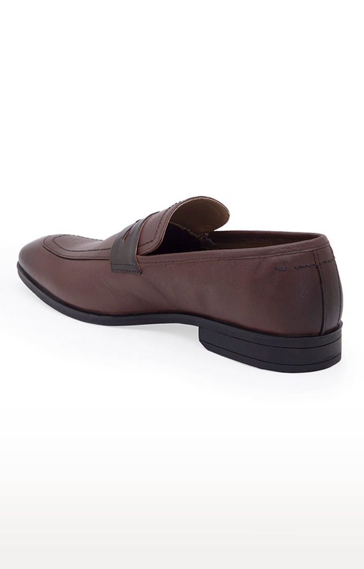 Allen Cooper Brown Slip On Formal Shoes For Men