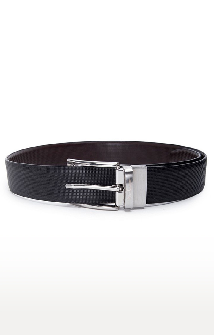 Allen Cooper Black Leather Belts For Men