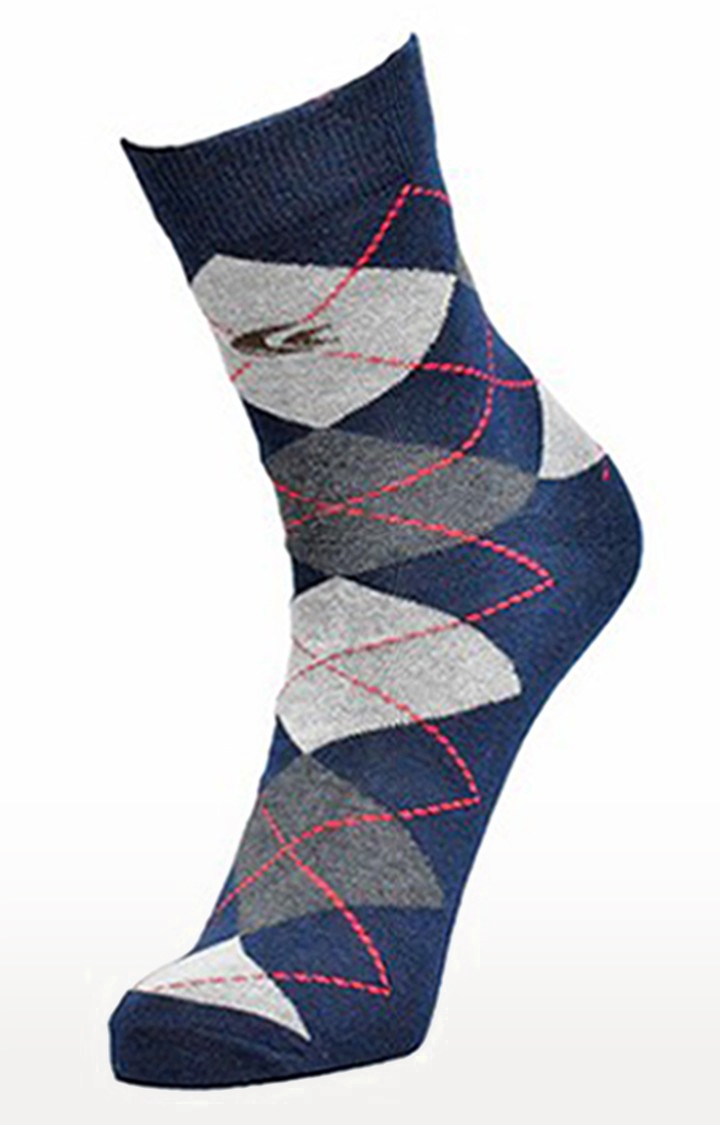 Allen Cooper Multi-Coloured Printed Pack of 3 Socks