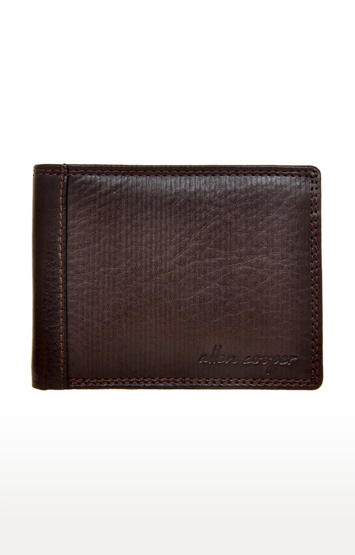 Allen Cooper Brown Leather Wallets For Men