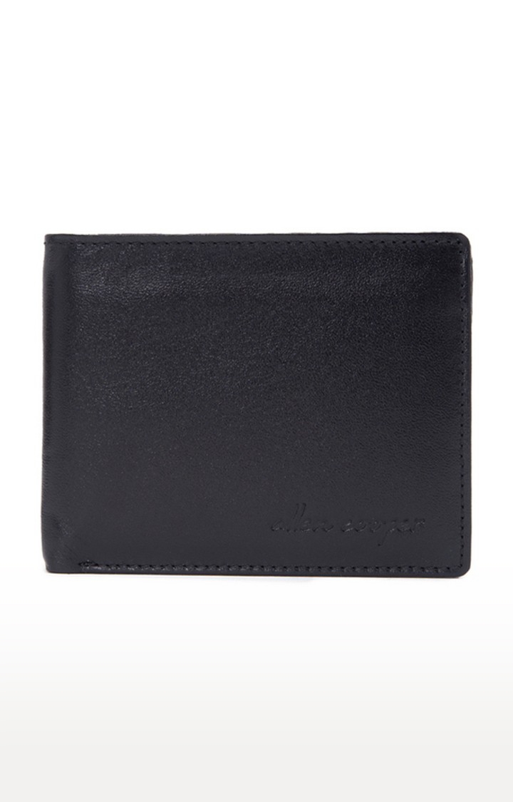 Allen Cooper Black Leather Wallets For Men