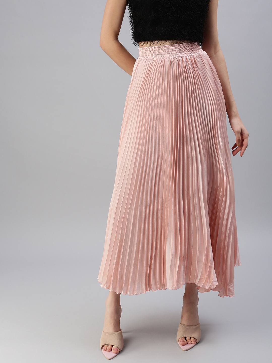 SHOWOFF Women's Midi Rose Flared Skirt