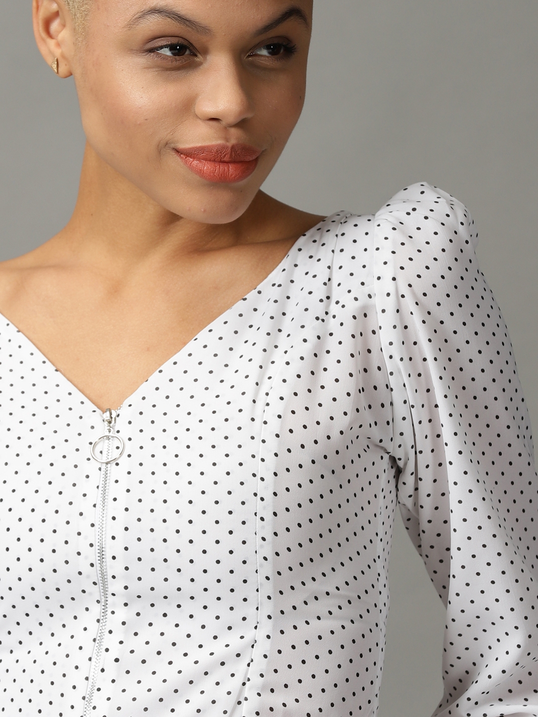 Women's White Polyester Printed Tops