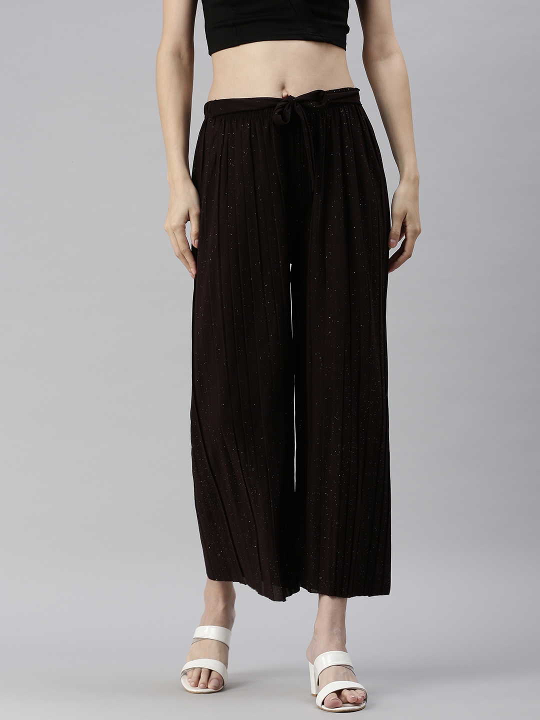 Women's Brown Others Solid Trousers