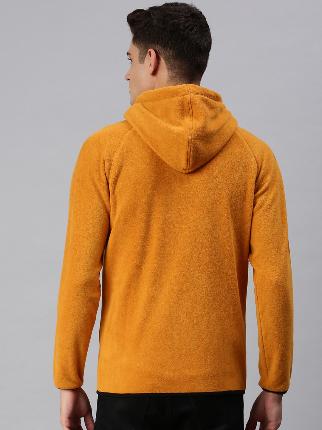 Men's Yellow Fur Solid Hoodies