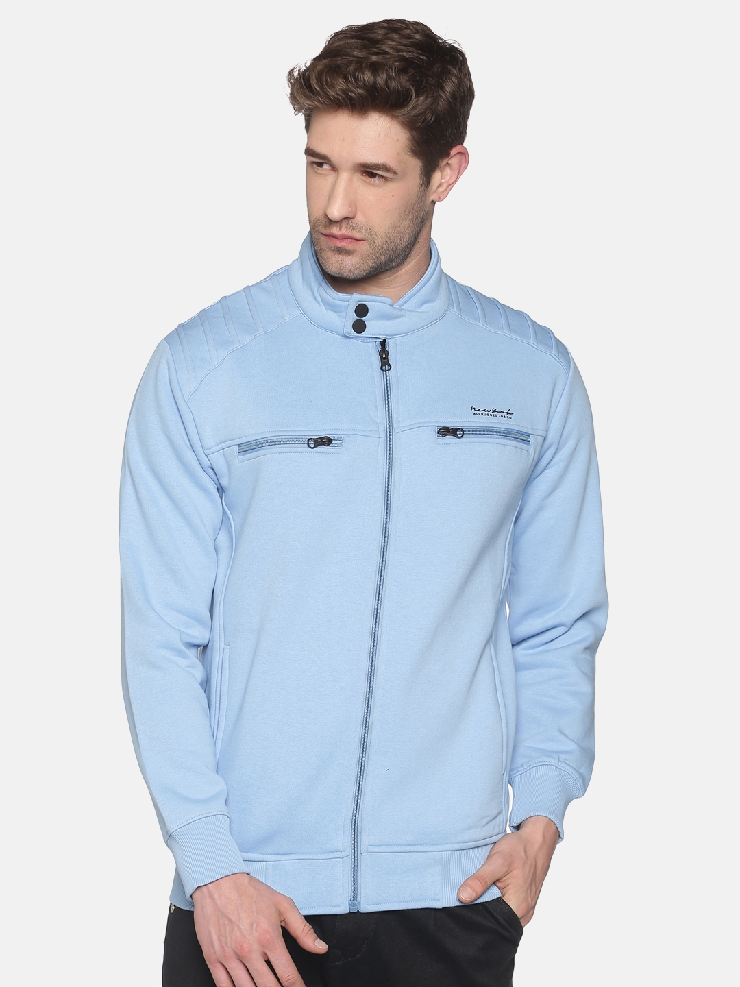 Showoff | Showoff Men'S Cotton Casual Blue Sweatshirt